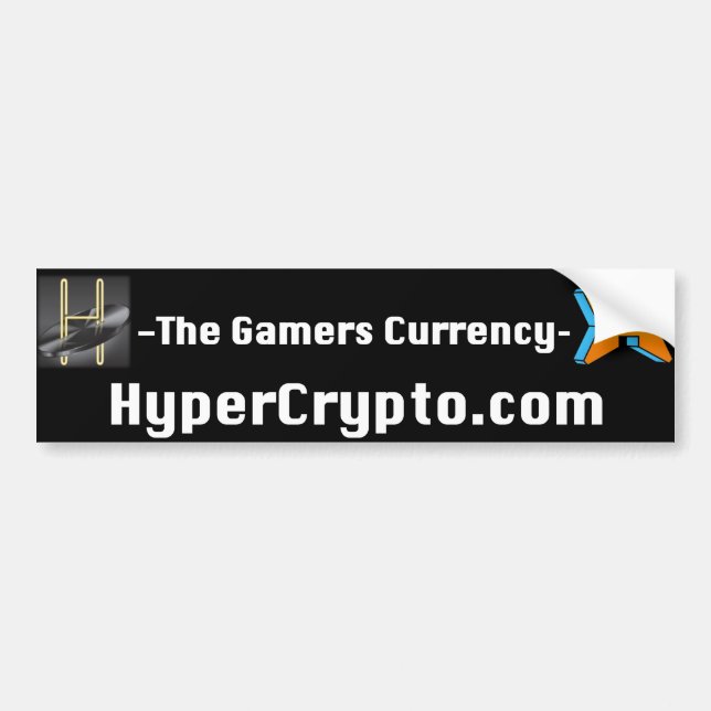 Coche pegatina para el parachoques de HyperCrypto.com (Frente)