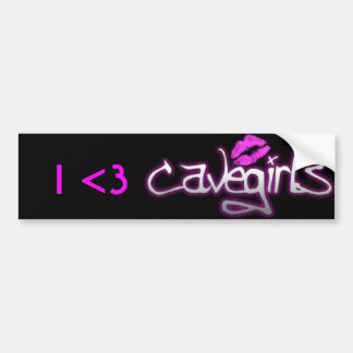 Coche Pegatina para el parachoques de I <3 Cavegirls