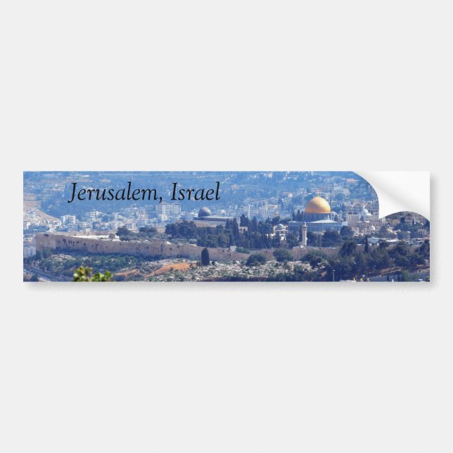 Coche Pegatina para el parachoques de Jerusalén, Israel (Frente)
