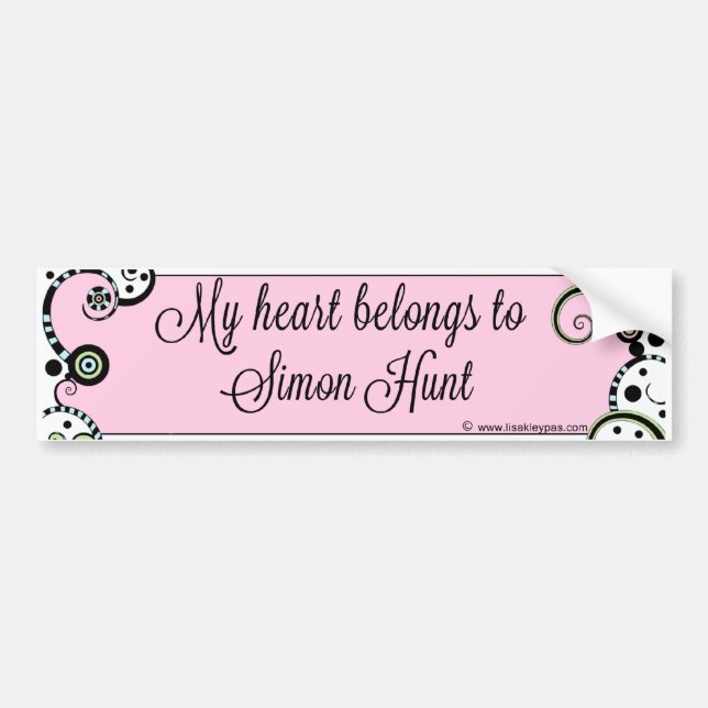 Coche Pegatina para el parachoques de la caza de Simon (Frente)