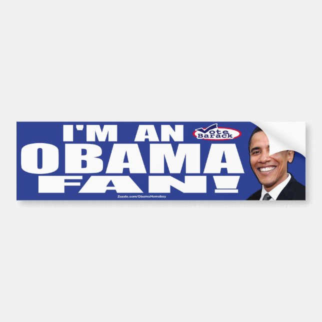 Coche Pegatina para el parachoques de la fan de Obama (Frente)