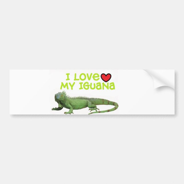 Coche Pegatina para el parachoques de la iguana" amo mi (Frente)