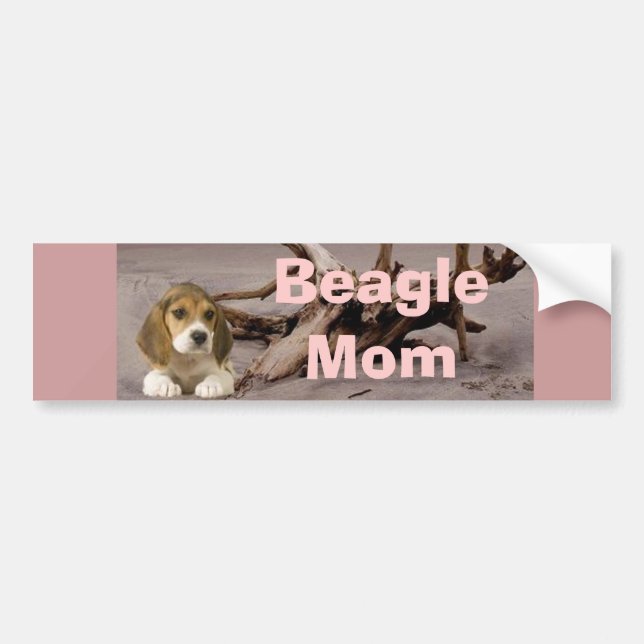 Coche Pegatina para el parachoques de la mamá del beagle (Frente)