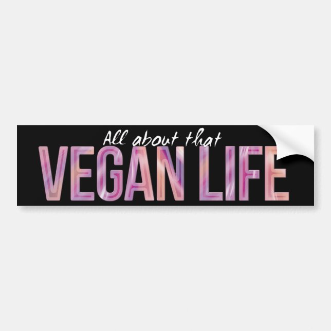 Coche Pegatina para el parachoques de la vida del vegano (Frente)