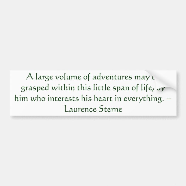 Coche Pegatina para el parachoques de Laurence Sterne de (Frente)