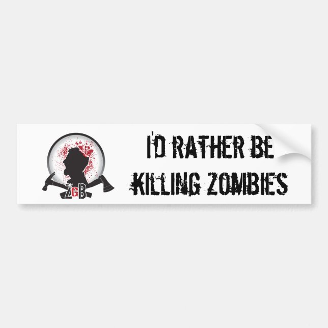 Coche PEGATINA PARA EL PARACHOQUES de los zombis de ZGB (Frente)