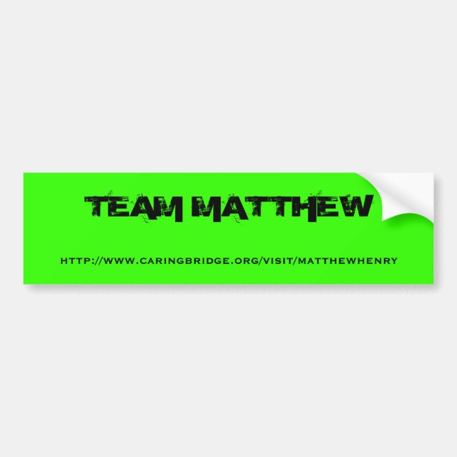 Coche Pegatina para el parachoques de Matthew del equipo (Frente)