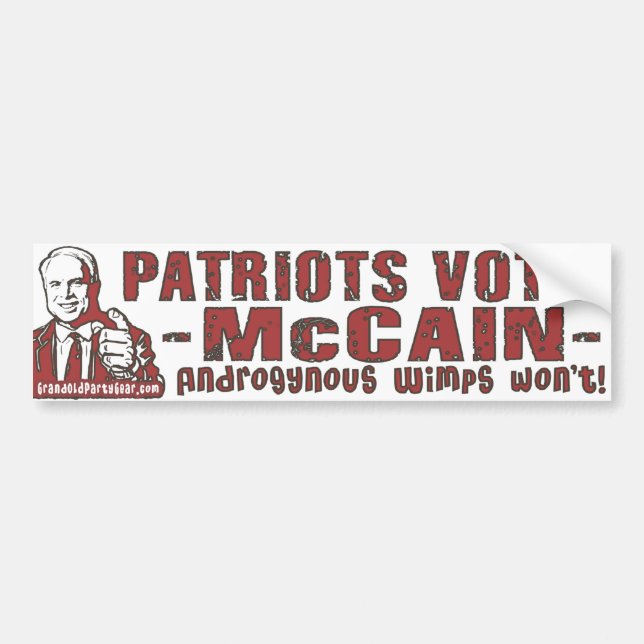 Coche Pegatina para el parachoques de McCain de los (Frente)