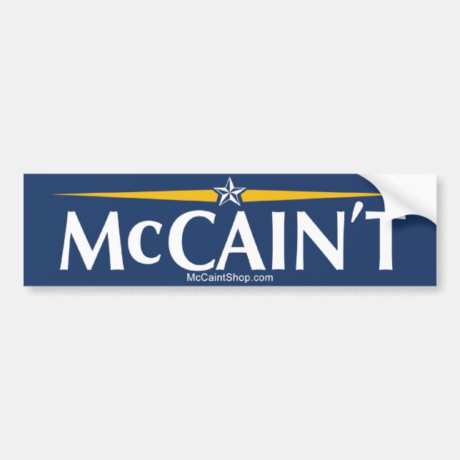 Coche Pegatina para el parachoques de McCain't (Frente)