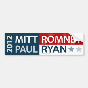 Coche Pegatina para el parachoques de Mitt Romney Paul