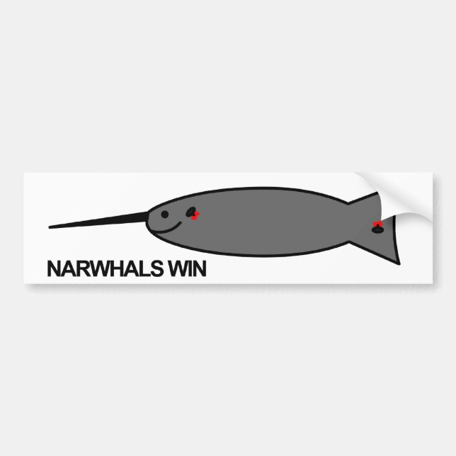 Coche Pegatina para el parachoques de Narwhal (Frente)