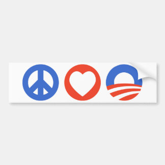 Coche Pegatina para el parachoques de Obama del amor de