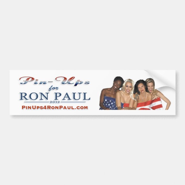Coche Pegatina para el parachoques de PinUps4RonPaul (Frente)