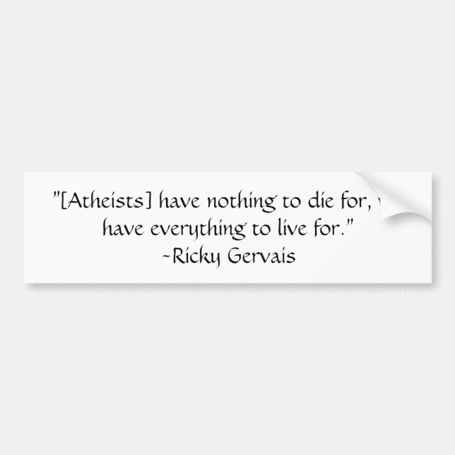 Coche Pegatina para el parachoques de Ricky Gervais (Frente)