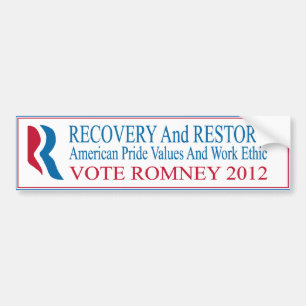 Coche Pegatina para el parachoques de ROMNEY