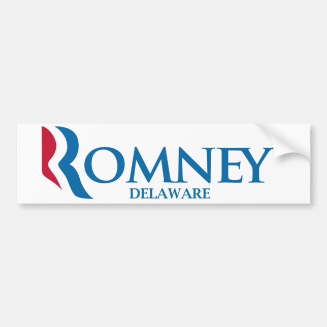 Coche Pegatina para el parachoques de Romney Delaware (Frente)