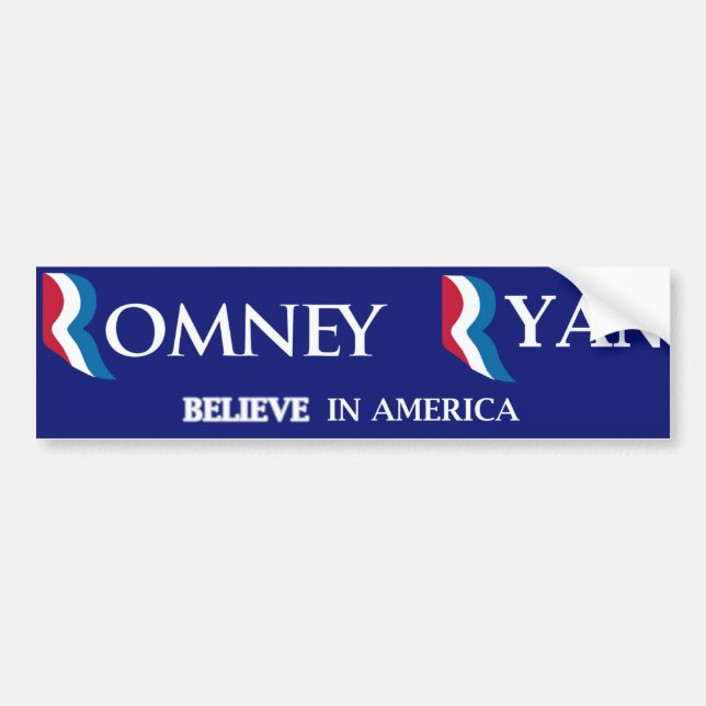 Coche Pegatina para el parachoques de Romney Ryan (Frente)