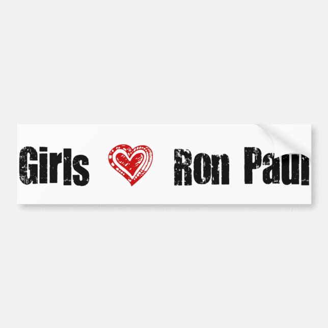 Coche Pegatina para el parachoques de Ron Paul del amor (Frente)