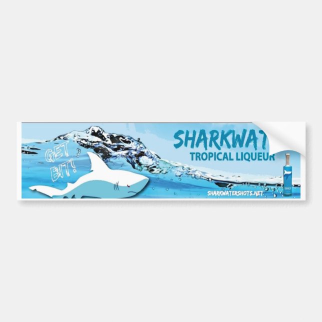 Coche Pegatina para el parachoques de Sharkwater (Frente)