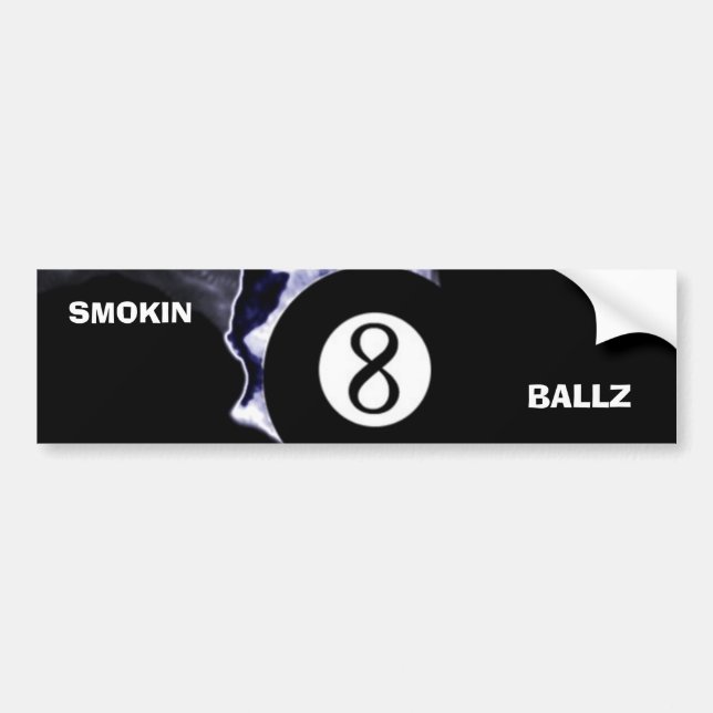 Coche Pegatina para el parachoques de Smokin 8 Ballz (Frente)