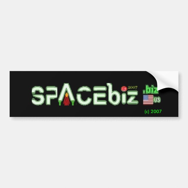 Coche pegatina para el parachoques de SPACEbiz.biz (Frente)