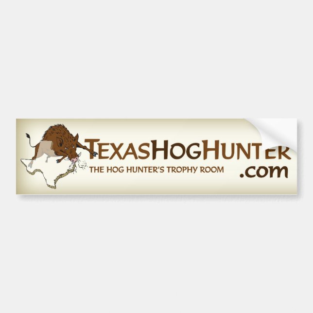 Coche pegatina para el parachoques de TexasHogHunter.com (Frente)
