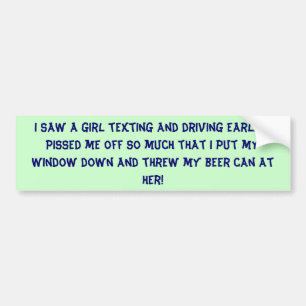 Coche Pegatina para el parachoques de Texting