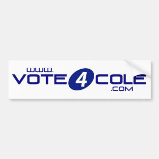 Coche Pegatina para el parachoques de Vote4Cole