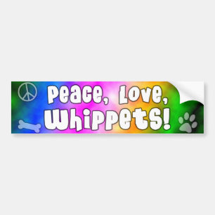 Coche Pegatina para el parachoques de Whippets del amor