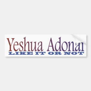Coche Pegatina para el parachoques de Yeshua Adonai