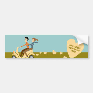 Coche pegatina para el parachoques del amor de la vespa