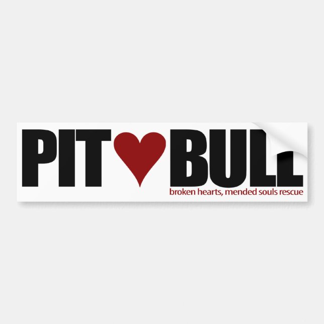 Coche Pegatina para el parachoques del amor del pitbull (Frente)