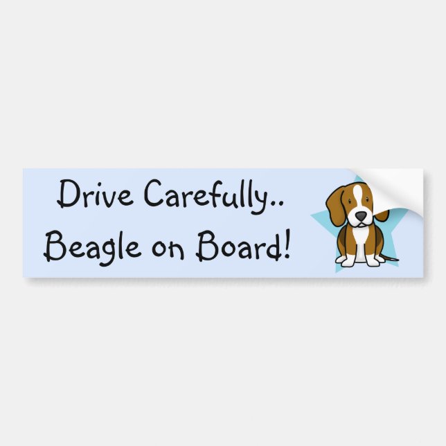 Coche Pegatina para el parachoques del beagle de la (Frente)