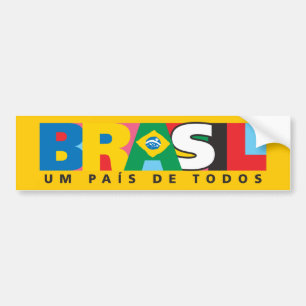 Coche Pegatina para el parachoques del Brasil Um Pais de