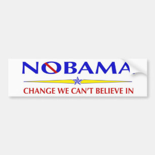 Coche Pegatina para el parachoques del cambio de NoBama