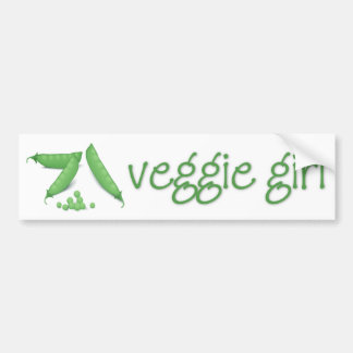 Coche Pegatina para el parachoques del chica del Veggie