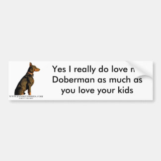 Coche pegatina para el parachoques del doberman