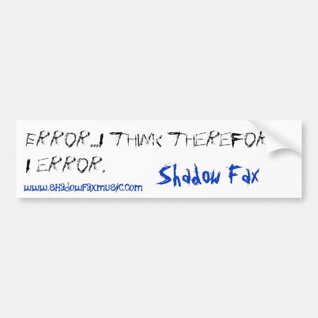 Coche pegatina para el parachoques del error (Frente)