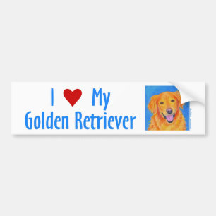 Coche Pegatina para el parachoques del golden retriever