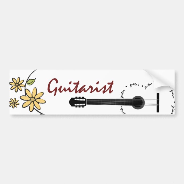 Coche Pegatina para el parachoques del guitarrista (Frente)