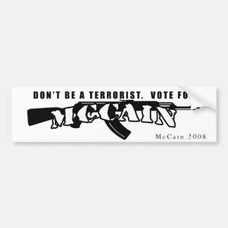 Coche pegatina para el parachoques del mccain