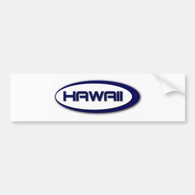 Coche Pegatina para el parachoques del óvalo de Hawaii (Frente)