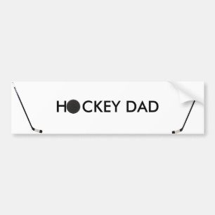 Coche pegatina para el parachoques del papá del hockey