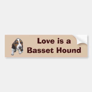 Coche Pegatina para el parachoques del perrito de Basset