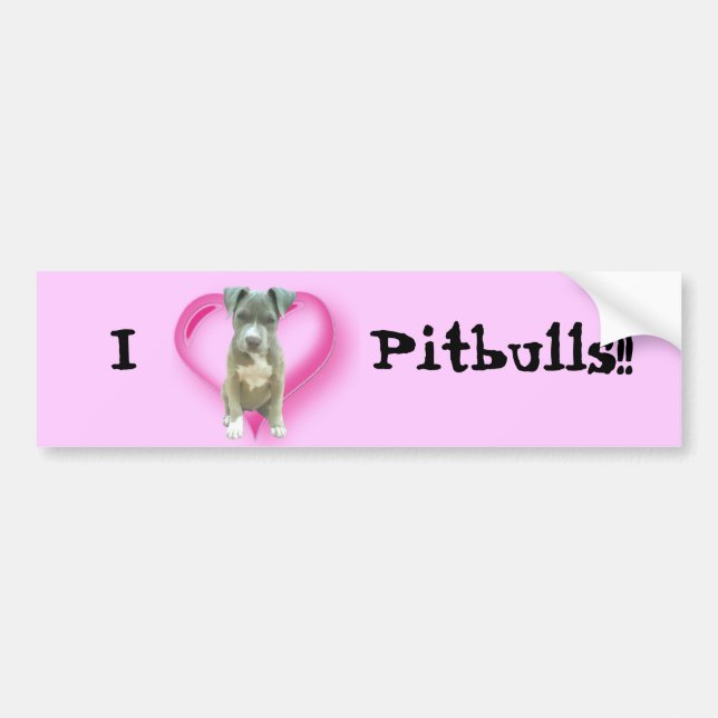 Coche Pegatina para el parachoques del perrito de Pitbul (Frente)