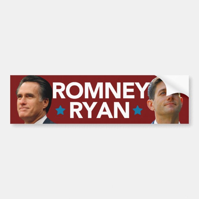 Coche Pegatina para el parachoques del retrato de Romney (Frente)