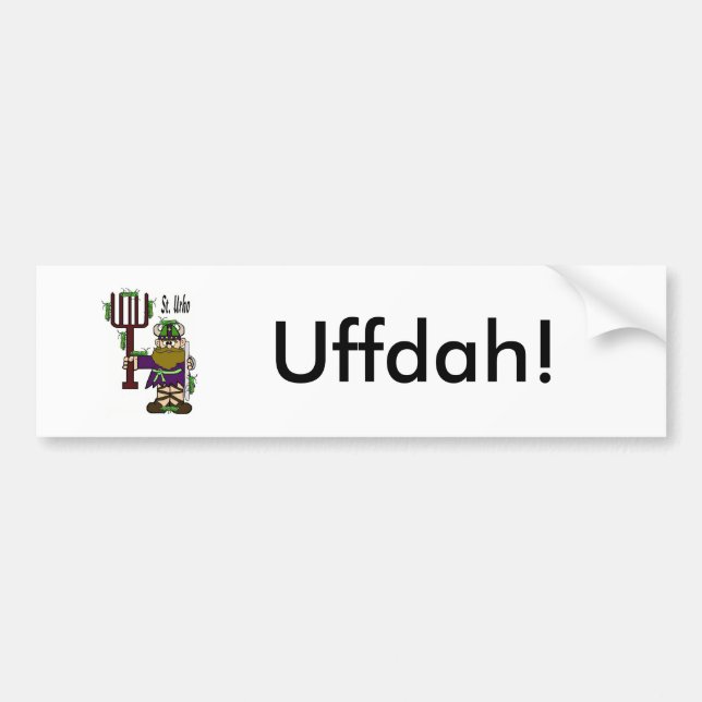 Coche Pegatina para el parachoques del St. Urho "Uffdah" (Frente)