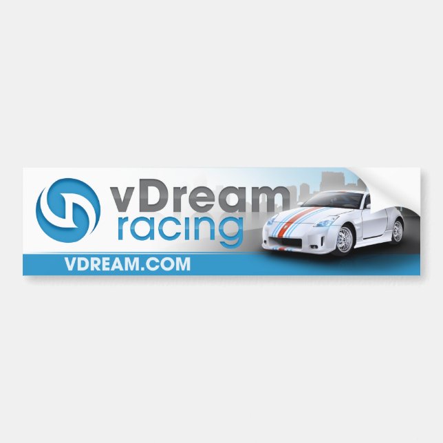 Coche pegatina para el parachoques del vDream (azul) (Frente)