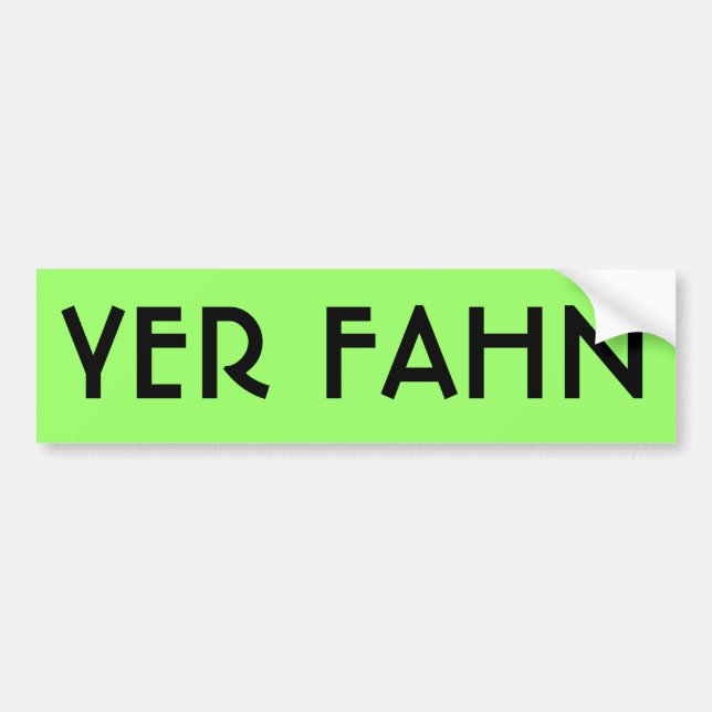 Coche Pegatina para el parachoques del YER FAHN - CAL (Frente)