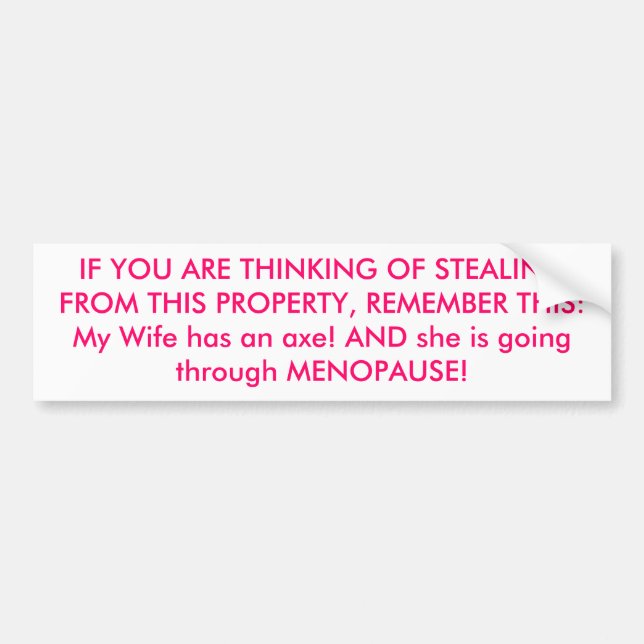 Coche Pegatina para el parachoques divertida de la (Frente)